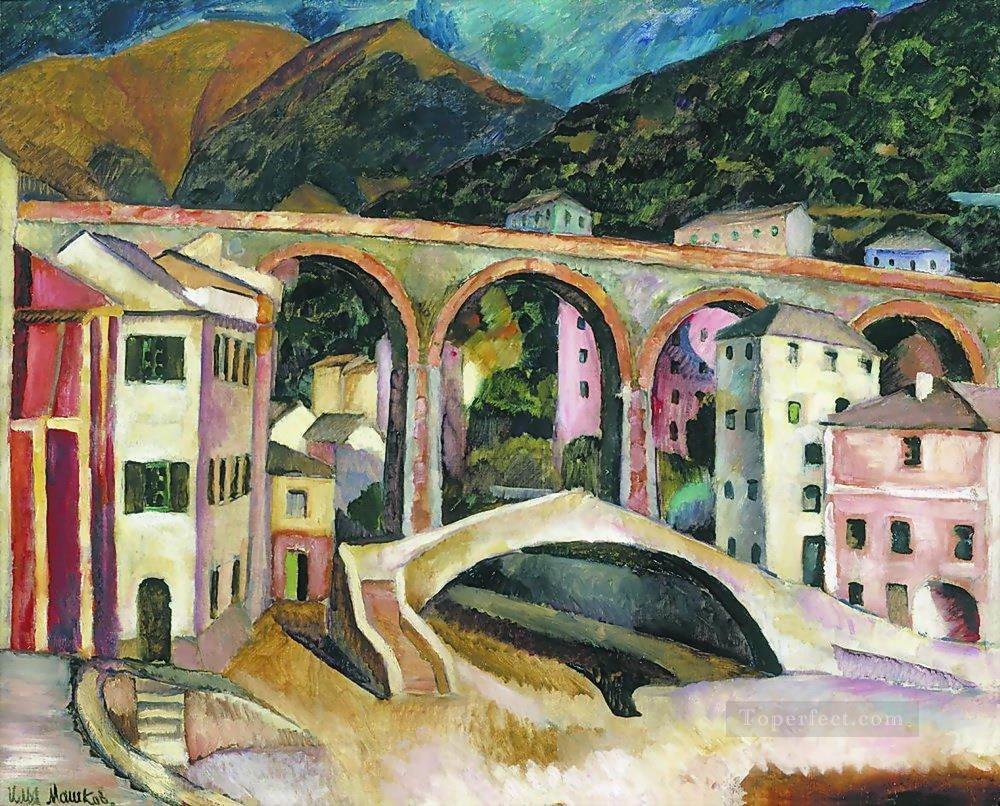 Italia nervi paisaje con acueducto 1913 Ilya Mashkov paisaje urbano escenas de la ciudad Pintura al óleo